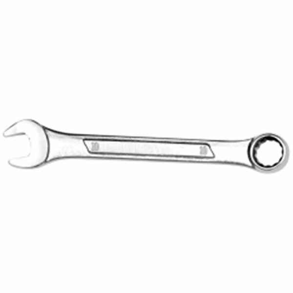 Dendesigns 4.87 in. Long Raised Panel Chrome Combination Wrench with 12 Point Box End - 10 mm DE3534947